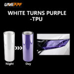 White Turns Purple TPU Headlight Tint Protection Film