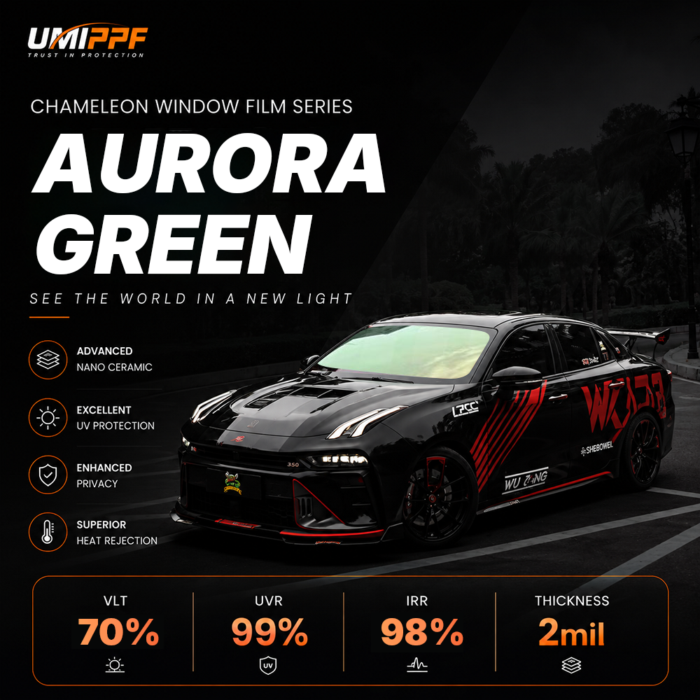 3 Chameleon Window Film-70% VLT Aurora Green - Image 1