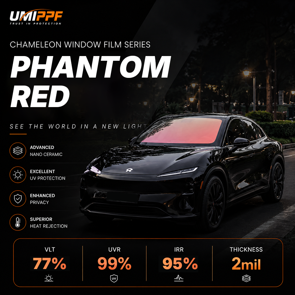 4 Chameleon Window Film-77% VLT Phantom Red - Image 1